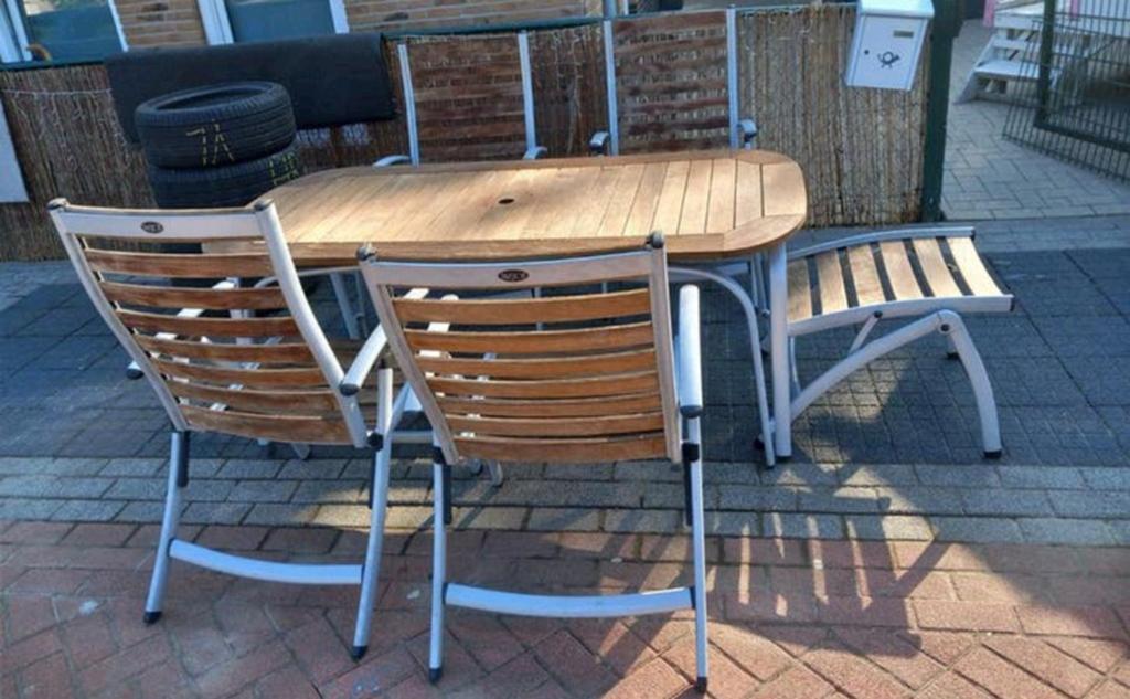 Houten tuinset, Ophalen, Gebruikt, Hout