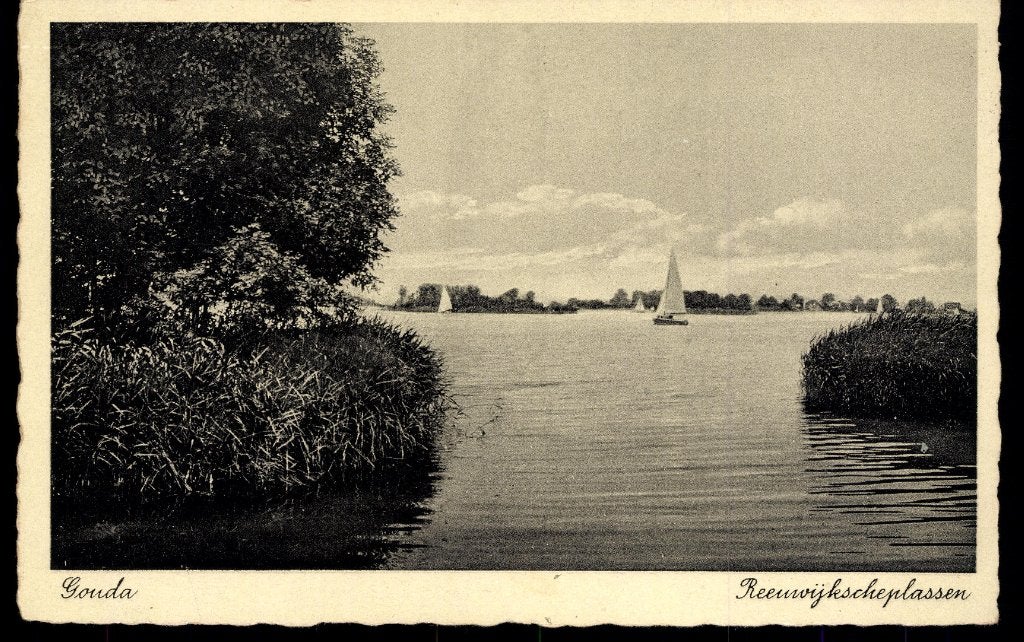 Reeuwijk bij Gouda (Z.H.), Reeuwijksche Plassen, ca. 1935, Verzenden, 1920 tot 1940, Ongelopen, Zuid-Holland