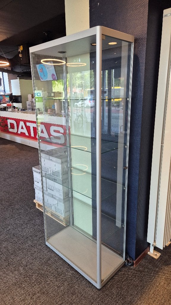 Glazen vitrinekast met verlichting - 200 x 80 x 40 cm, Ophalen, 200 cm of meer, 50 tot 100 cm, Glas