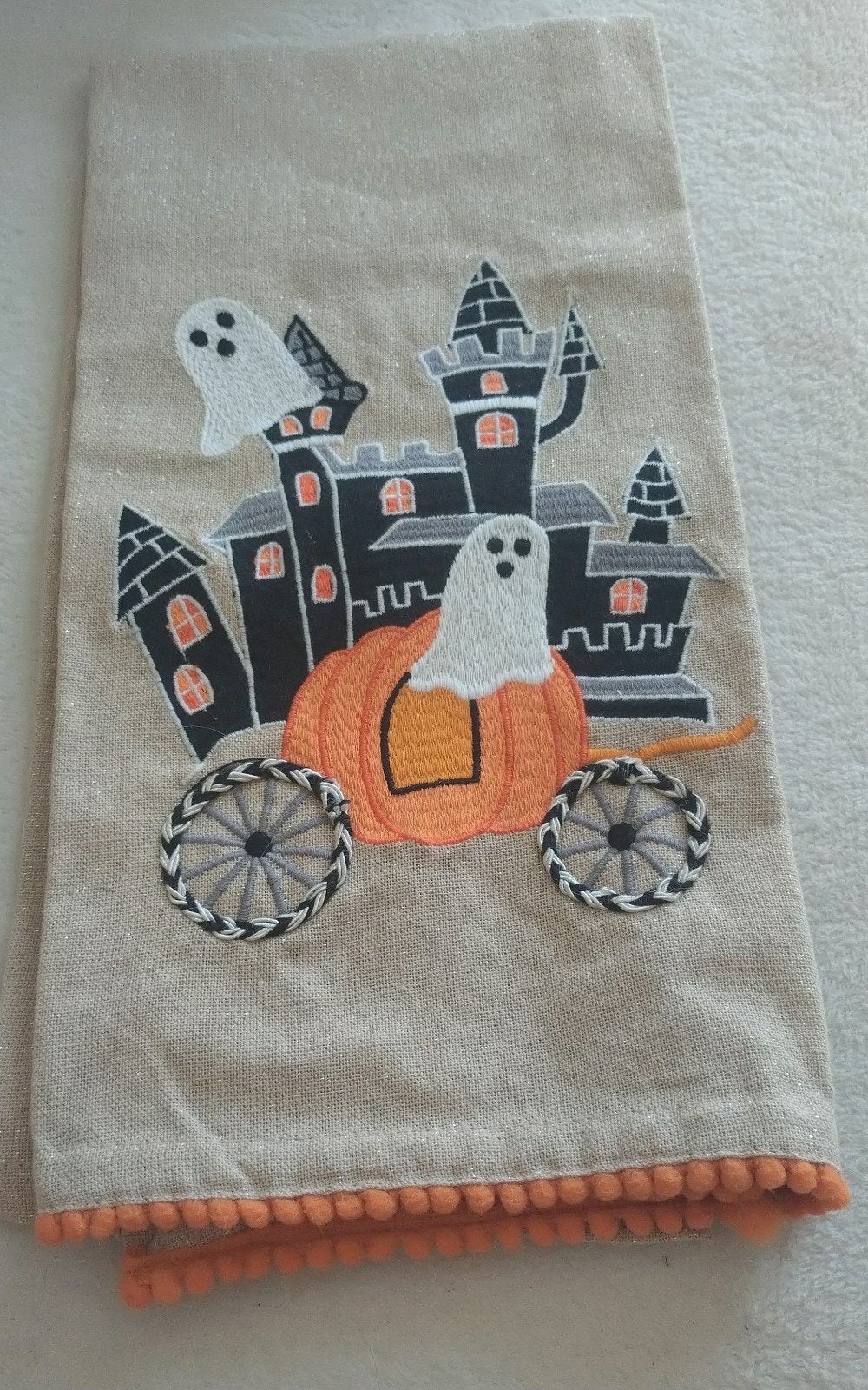 nieuw:Halloween theedoek met pompoen en spoken, Ophalen, Meerkleurig, Overige stijlen, Nieuw