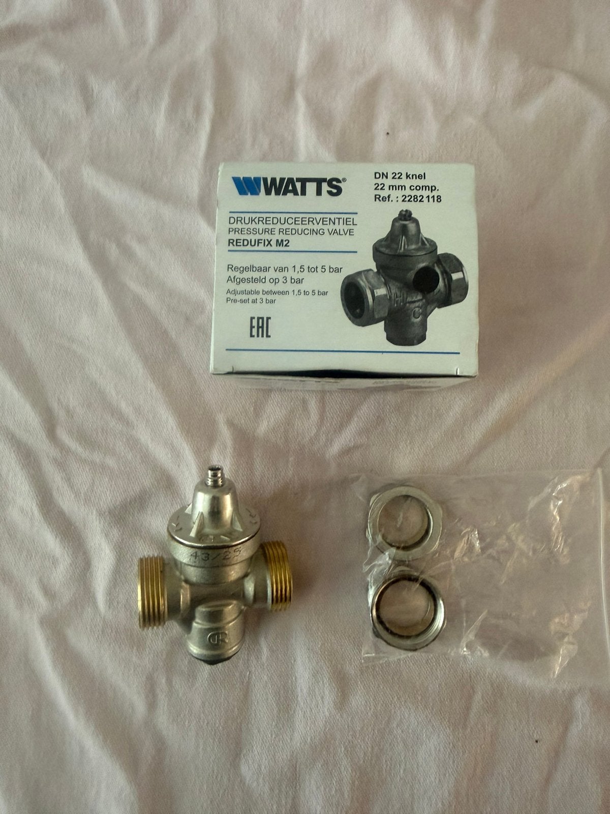 Watts Redufix drukreduceerregelaar 3 bar KIWA, Nieuw, Ophalen of Verzenden, Minder dan 3 jaar oud, Minder dan 20 liter