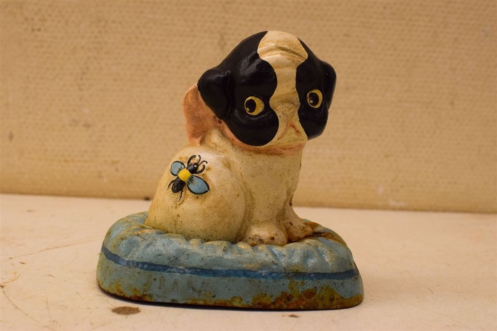 Gietijzeren beeld van een hondje 47846, Ophalen of Verzenden, Gebruikt, Dier