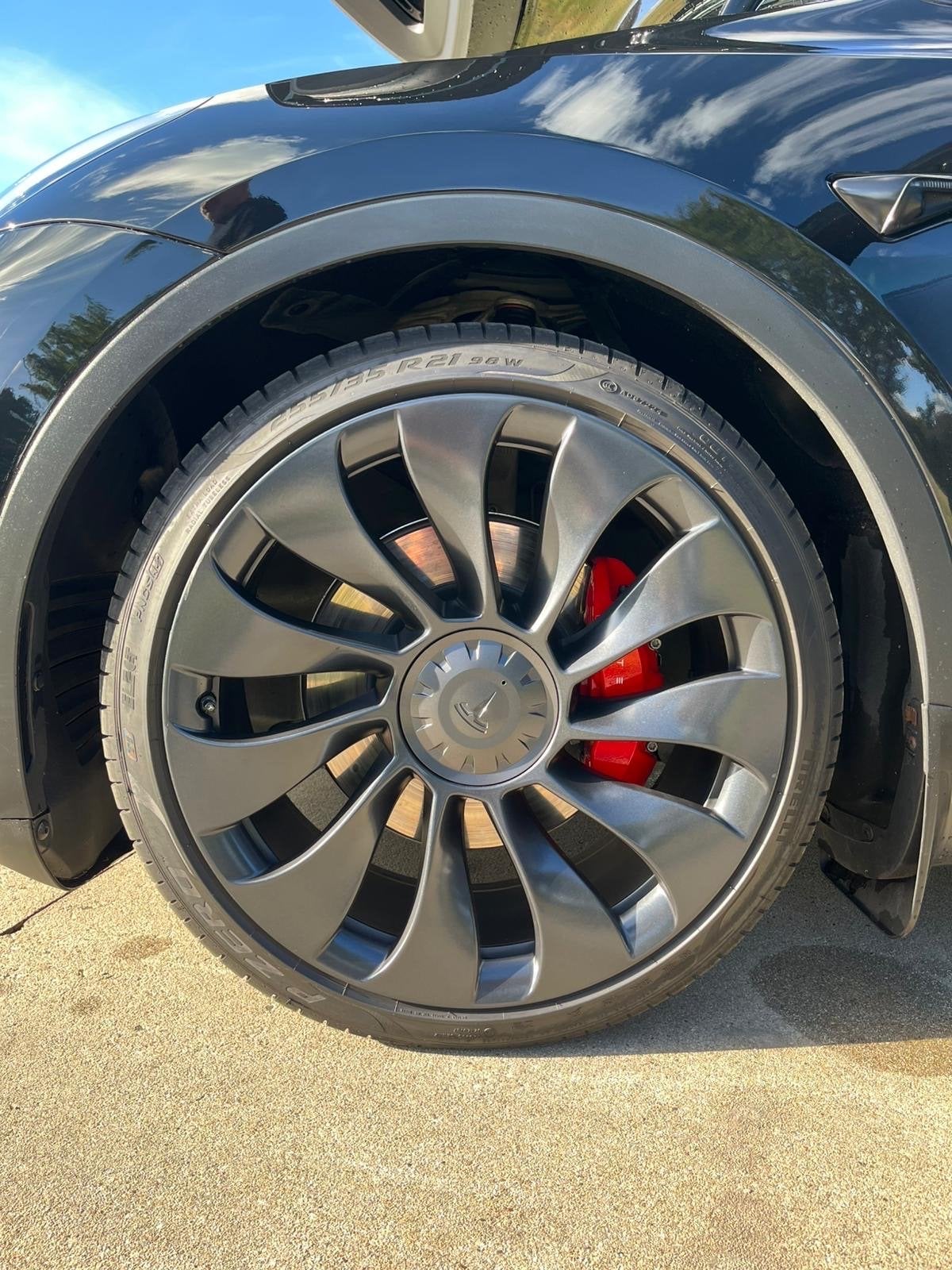 21 inch breedset Tesla Model Y - Zomerbanden, Auto-onderdelen, Ophalen, Gebruikt, Overige, Banden en Velgen