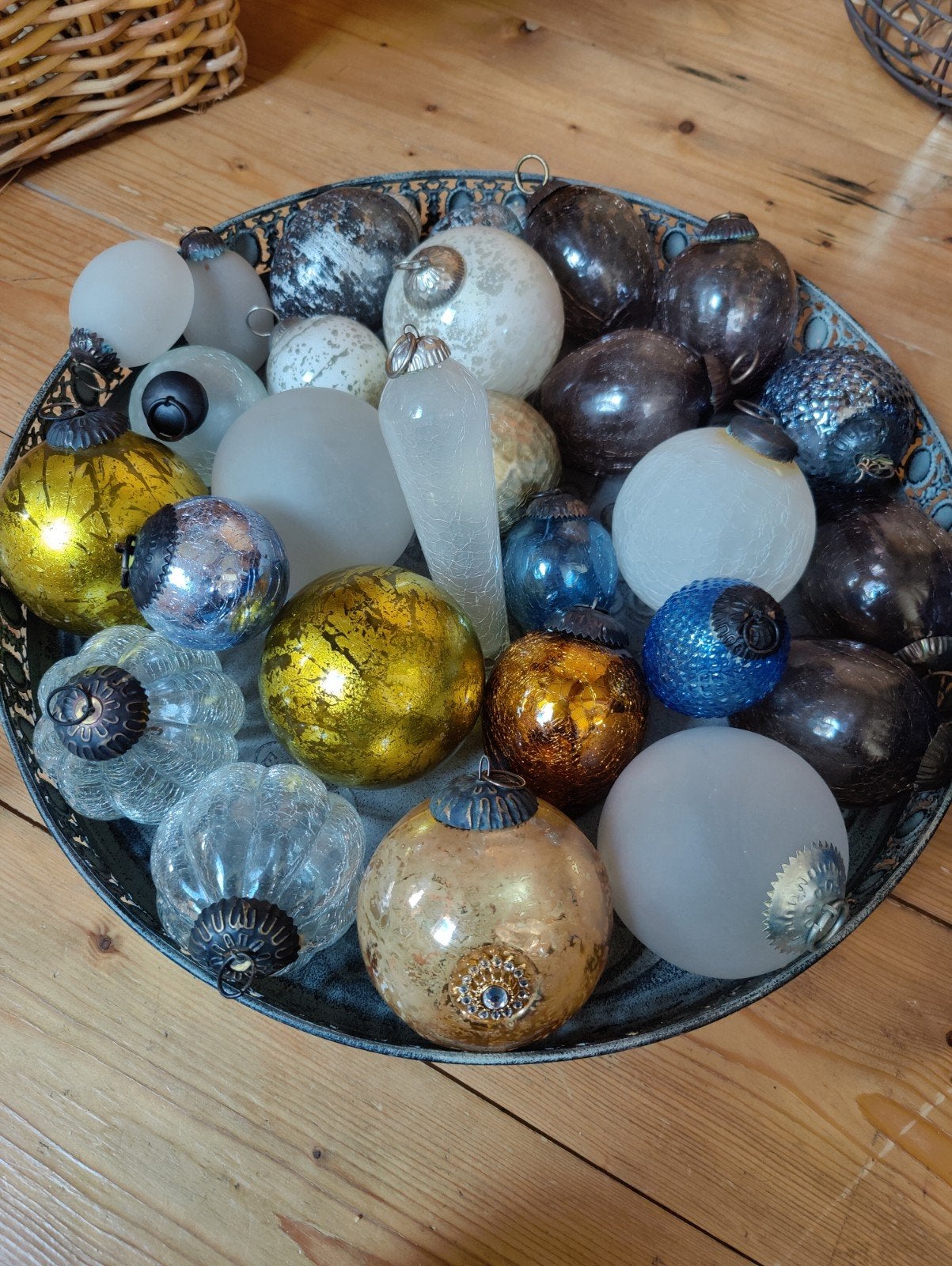 26 vintage kerstballen,heksenballen., Ophalen, Zo goed als nieuw