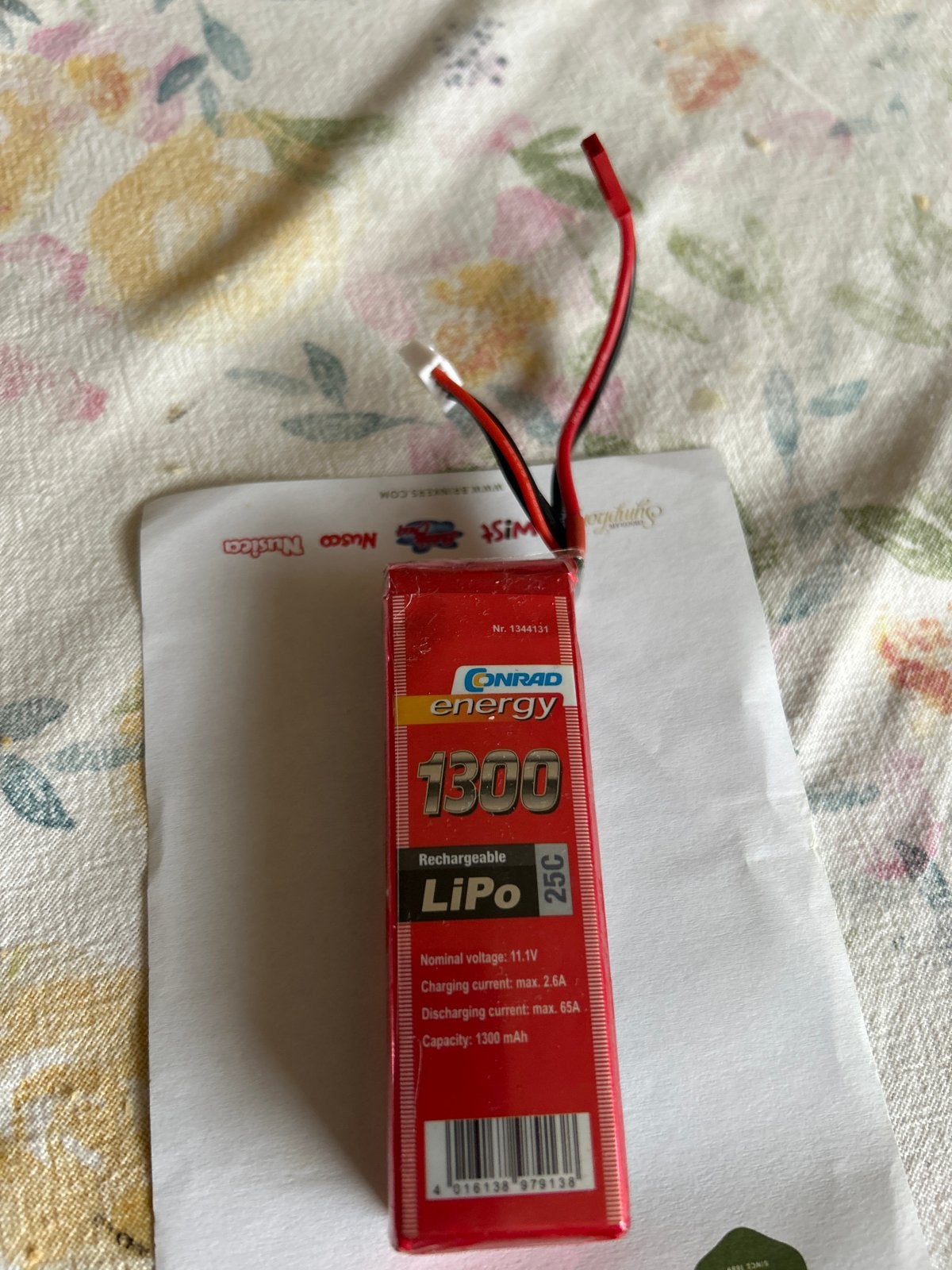 Conrad Energy 1300 LiPo Batterij 11.1V 25C, Ophalen of Verzenden, Gebruikt
