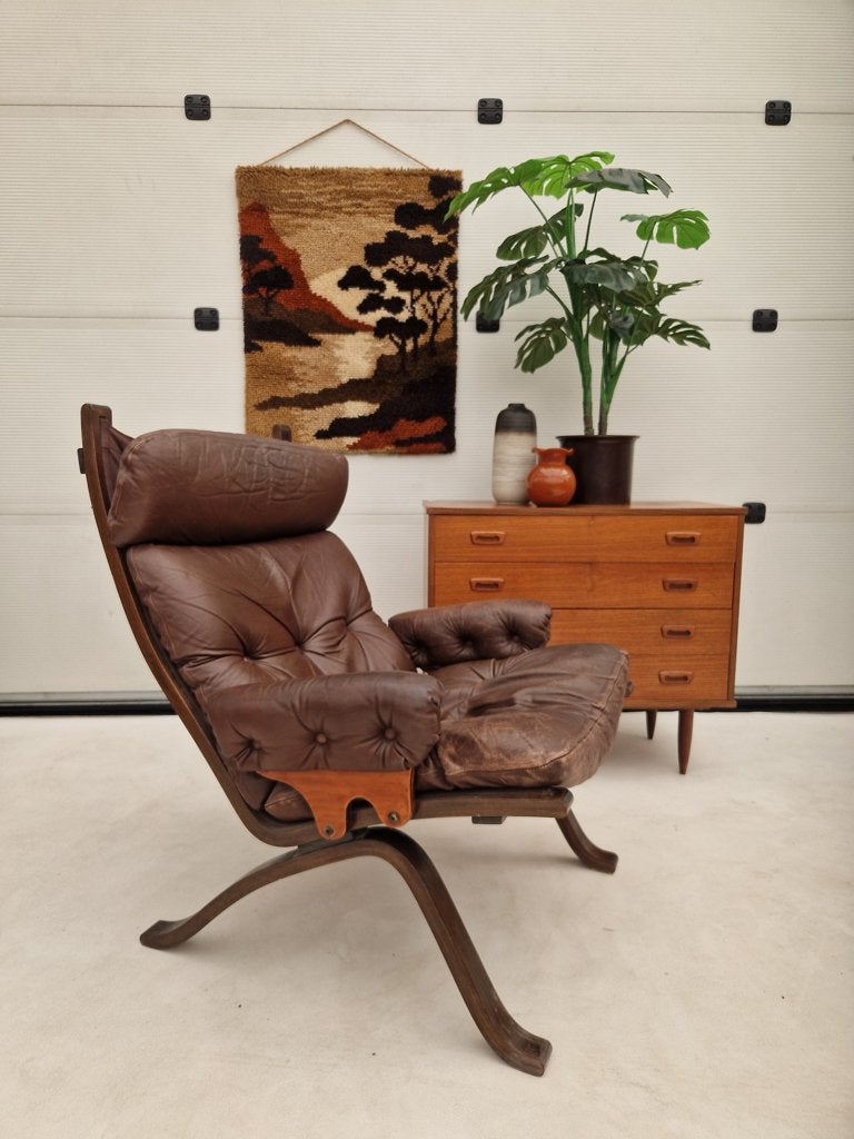 Vintage Deense leren fauteuil, Huis en Inrichting, Fauteuils, Ophalen, ., 75 tot 100 cm, .