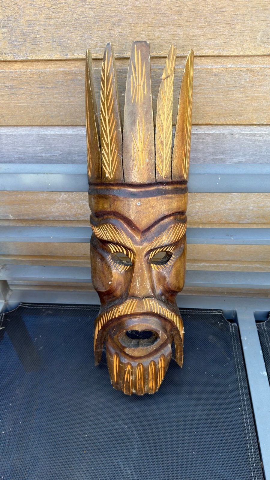 Afrikaans tribaal houten masker, Bruin, Afrika, Masker, Handgemaakt