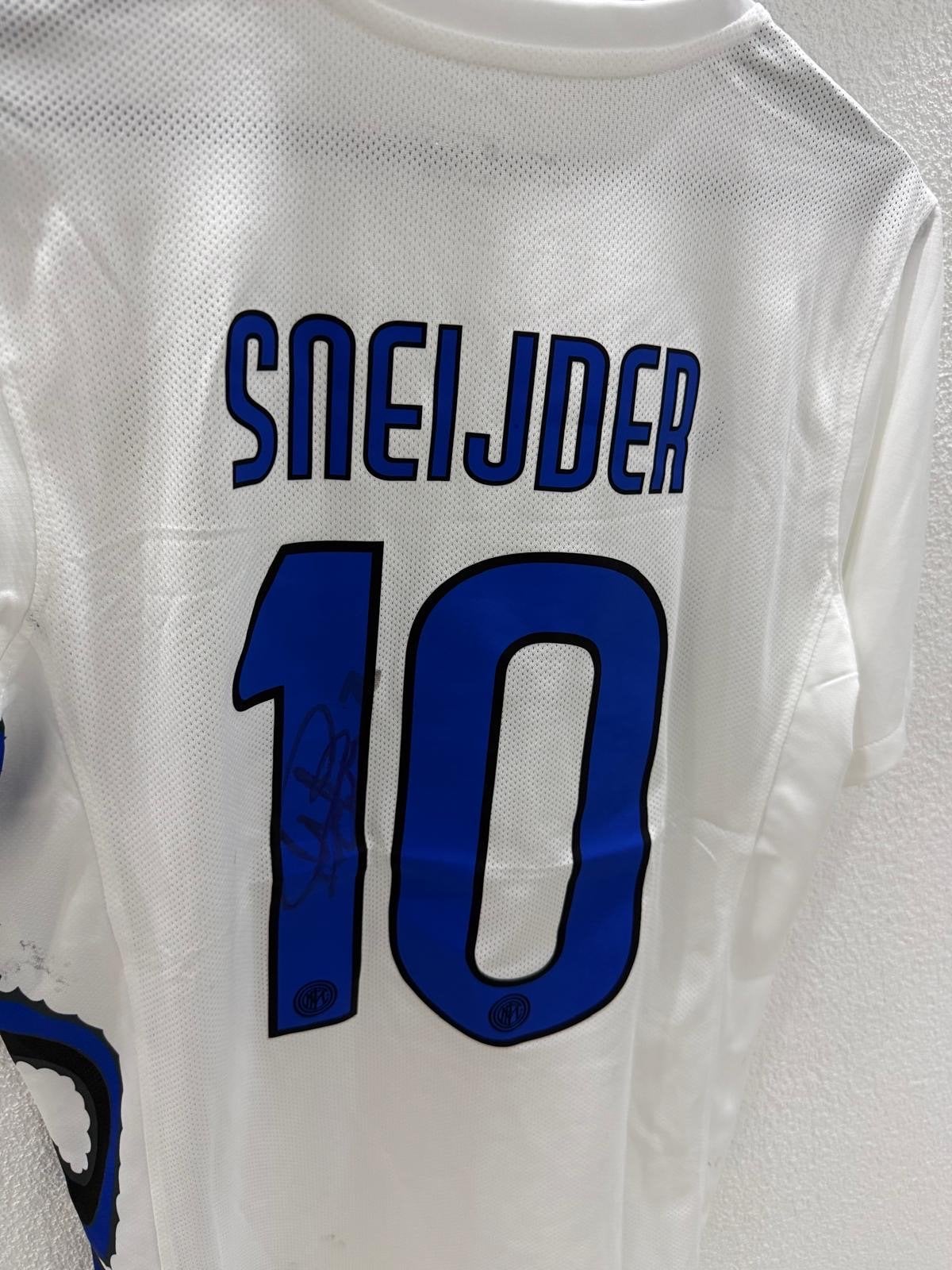 Gesigneerd Wesley Sneijder Inter Milan Thuisshirt #10, Wit, Overige maten, Ophalen of Verzenden, Zo goed als nieuw