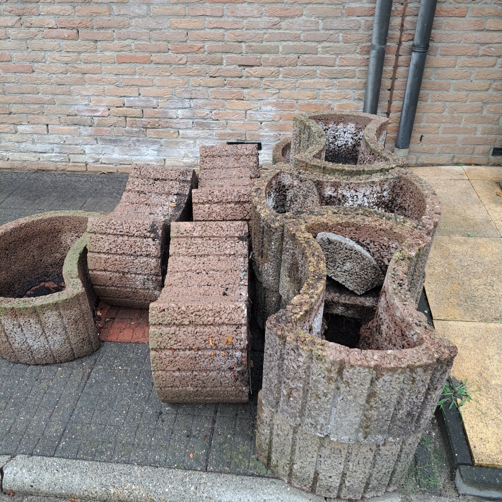 Betonnen bloembakken - diverse vormen en maten, Ophalen, Gebruikt, Balkon, Beton