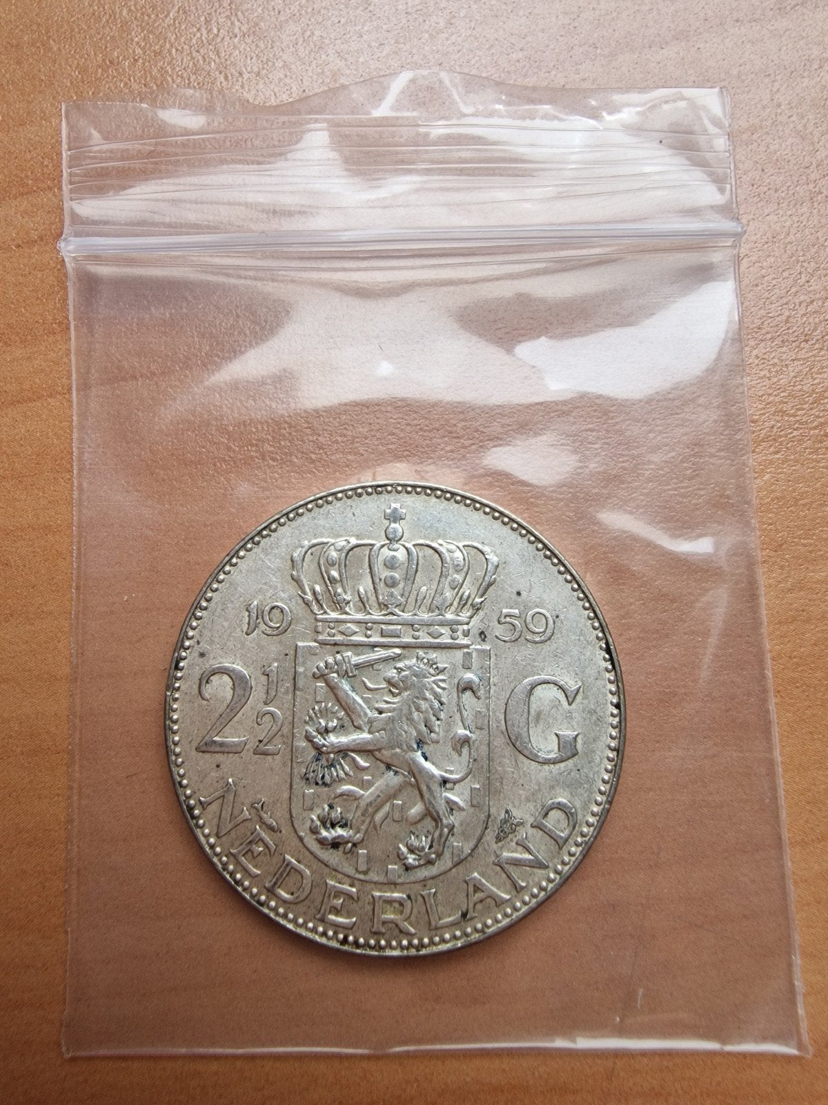 Zilveren 2½ Gulden Juliana 1959, Postzegels en Munten, Munten | Nederland, Koningin Juliana, Zilver, Ophalen of Verzenden, Losse munt