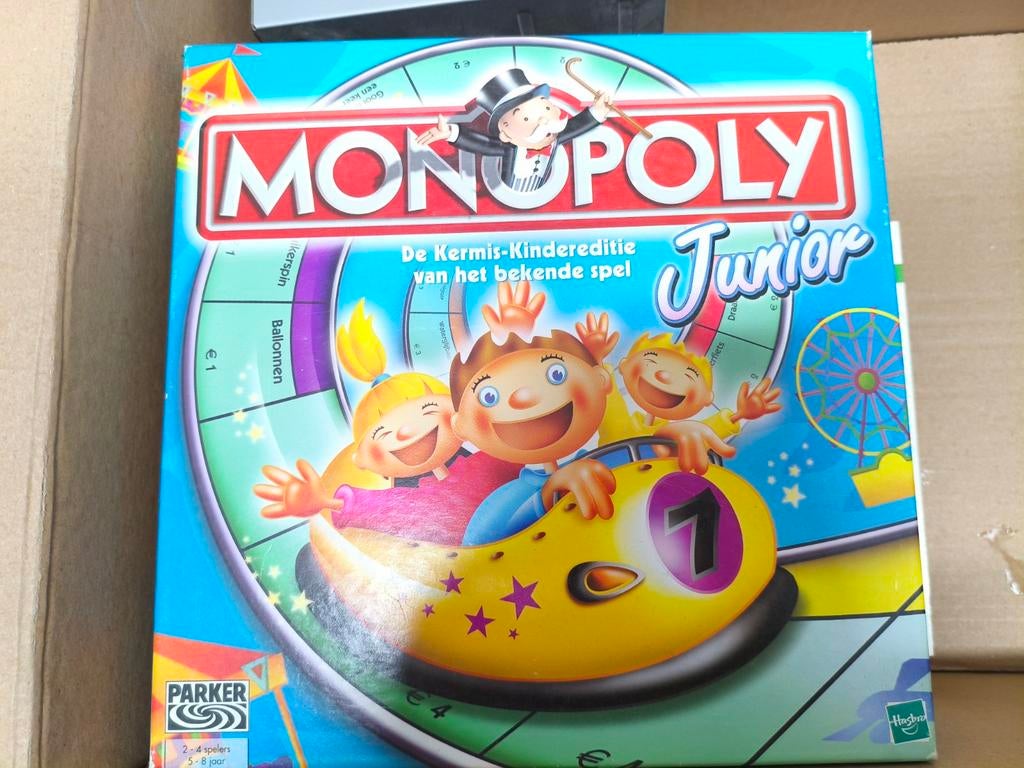 Monopoly Junior - De Kermis-Kindereditie, Drie of vier spelers, Ophalen of Verzenden, Gebruikt, Parker