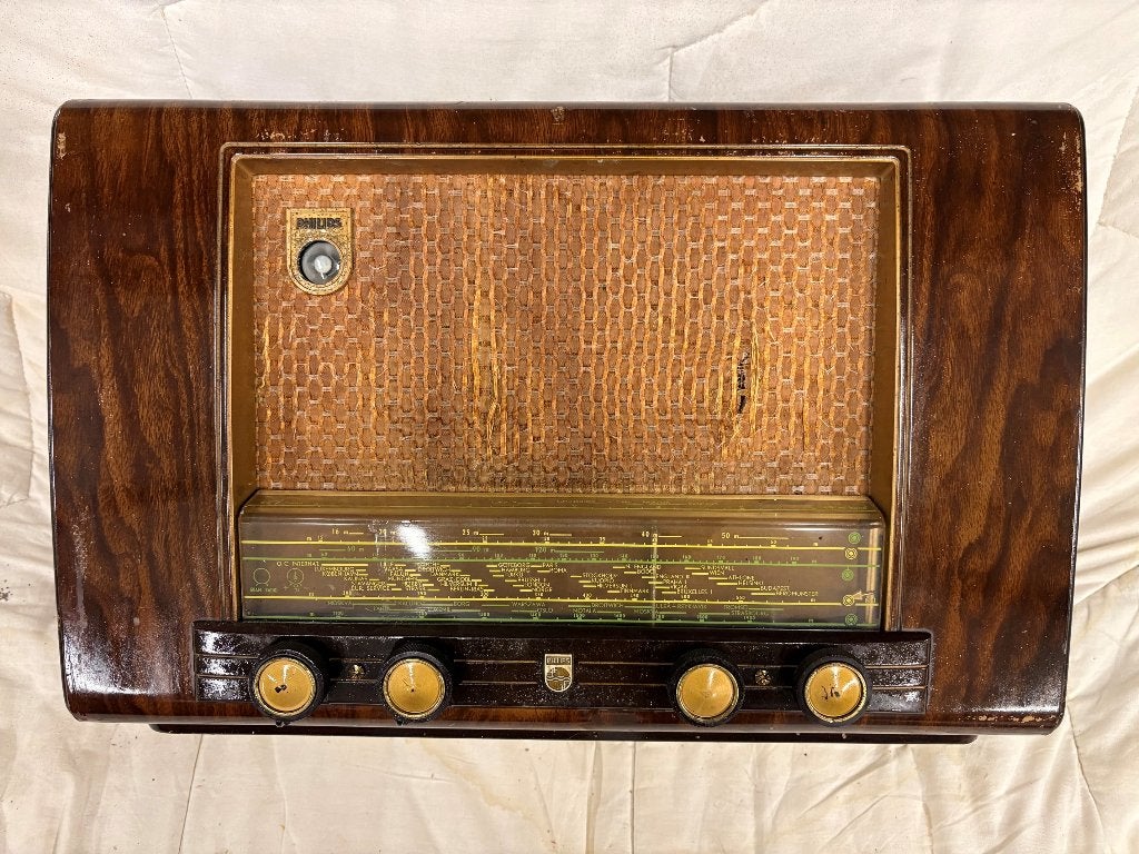 Antieke Philips radio, omgebouwd naar Bluetooth., Ophalen of Verzenden