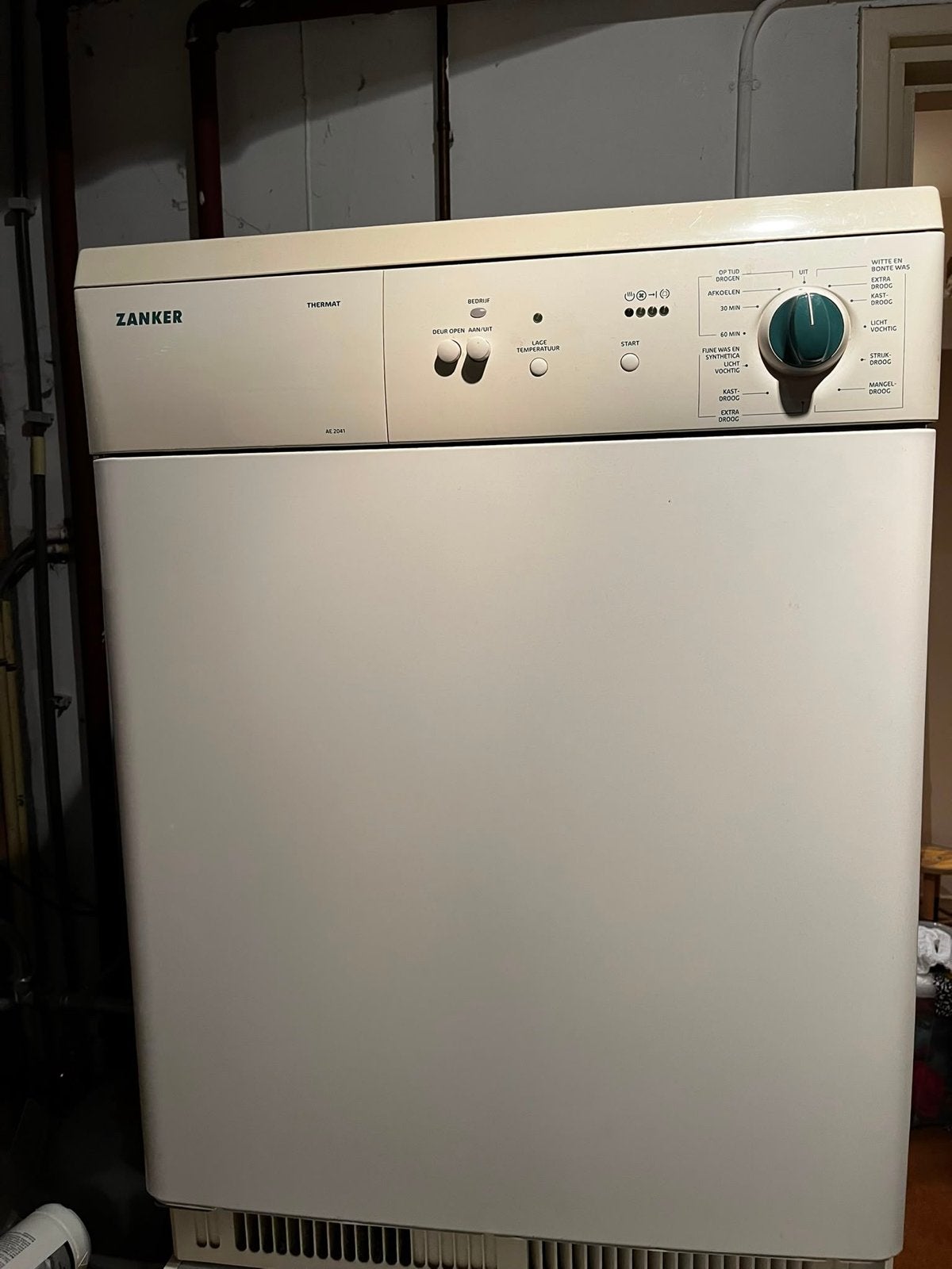 Zanker Themat AE 2041 Wasdroger - Gebruikt, Ophalen, 6 tot 8 kg, Gebruikt, Luchtafvoer