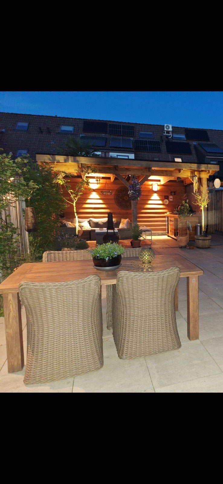Gebruikte tuinset: Teakhouten tafel met 4 Eastborn fauteuils, Ophalen, Gebruikt, Teakhout