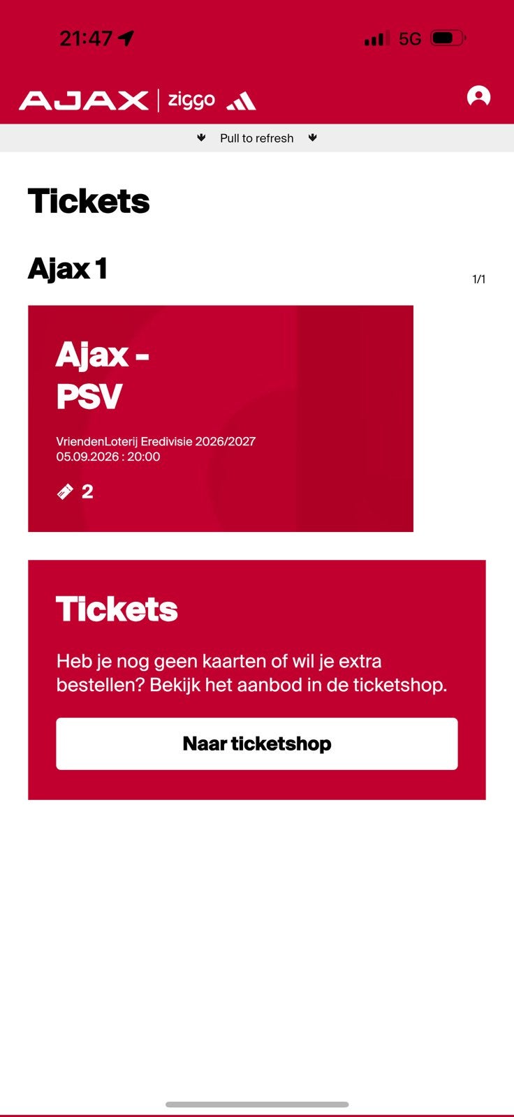 2 Kaarten | Ajax PSV | Vak 402 | Naast elkaar, Tickets en Kaartjes, Twee personen, Februari