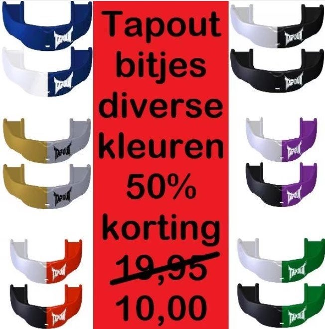 Gebitsbeschermer / Bitje Tapout 2 Stuks, Sport en Fitness, Boksen, Ophalen of Verzenden, Nieuw, Bokszak