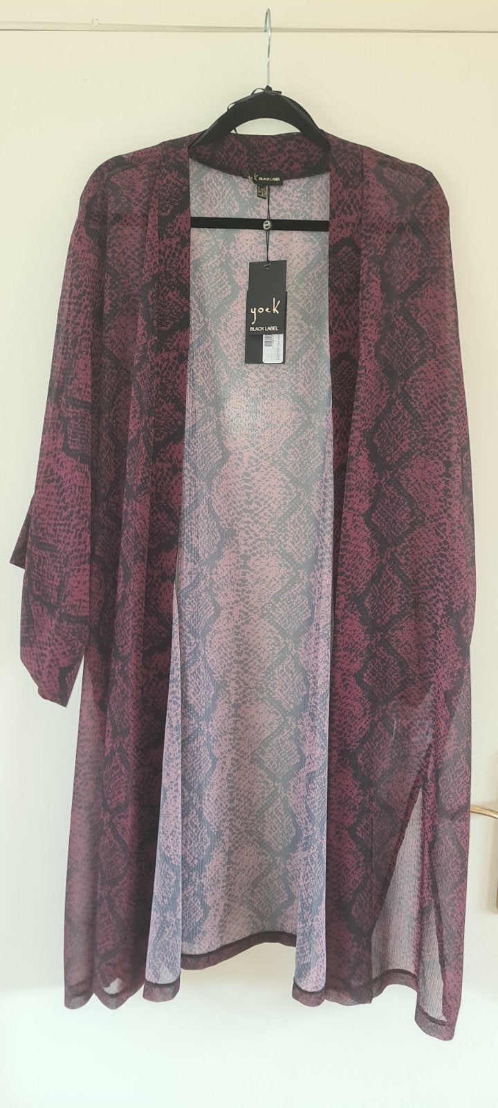 nieuwe kimono Yoek plussize XL 50 52 bordeauxrood snake, Yoek, Nieuw, Ophalen of Verzenden, Lingerie of Zwemkleding