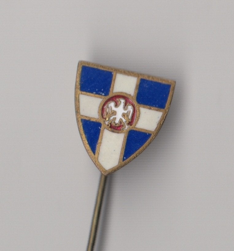 Emaille Stadswapen Zwolle misschien speldje, Verzamelen, Gebruikt, Niet vindbaar, Niet vindbaar, Speldje of Pin