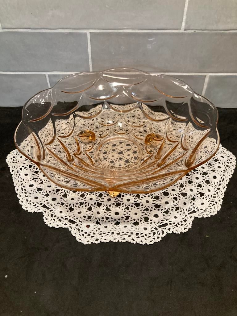 Rose persglas schaal (120326h), Ophalen of Verzenden