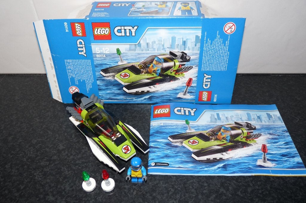 als nieuw Lego City 60114 raceboot incl doos, City, Lego, Ophalen of Verzenden, Zo goed als nieuw