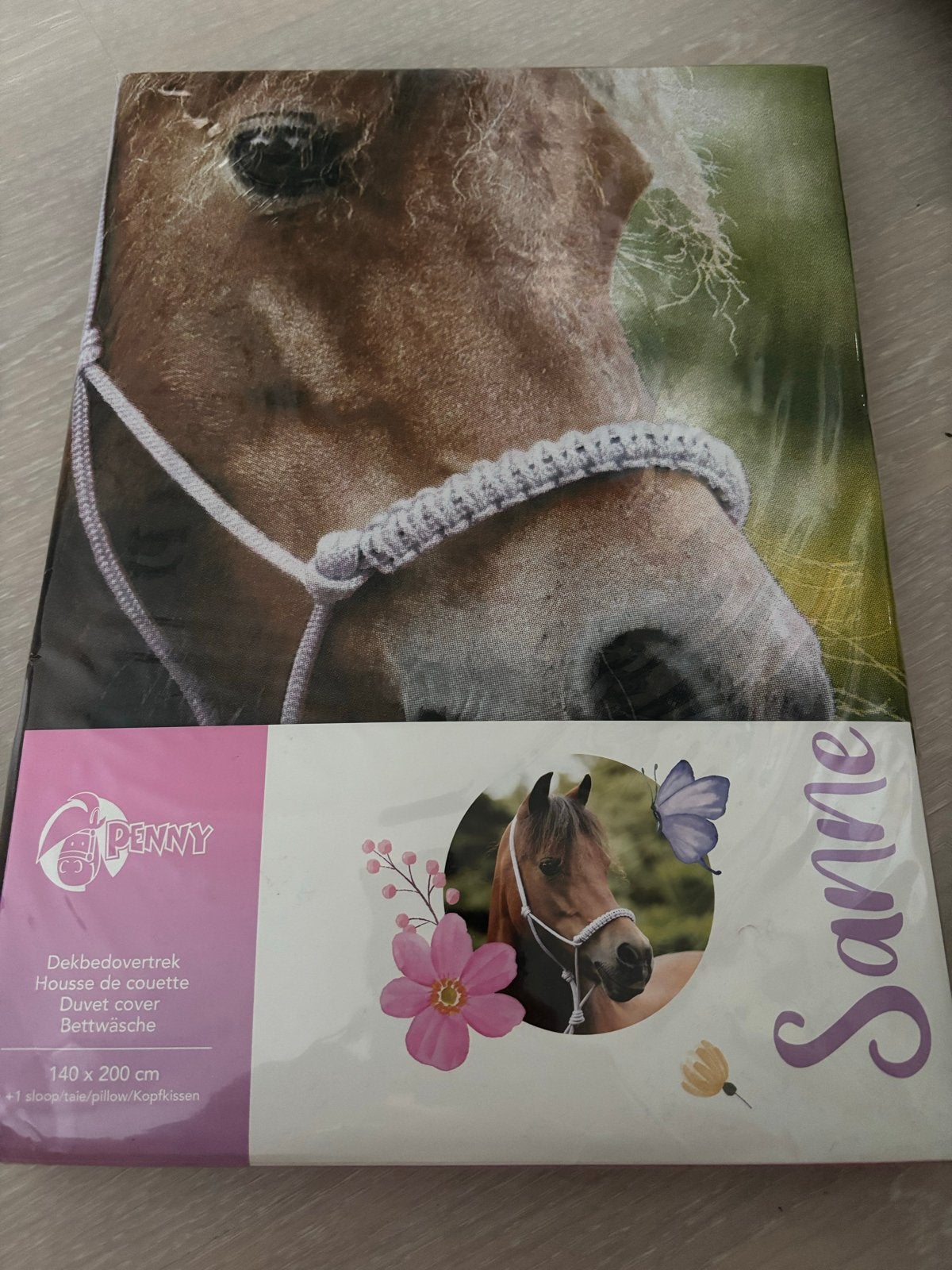 Dekbedovertrek Sanne Penny - Paardenprint 140x200 cm, Kinderen en Baby's, Kinderkamer | Beddengoed, Overige kleuren, Meisje, Dekbedovertrek