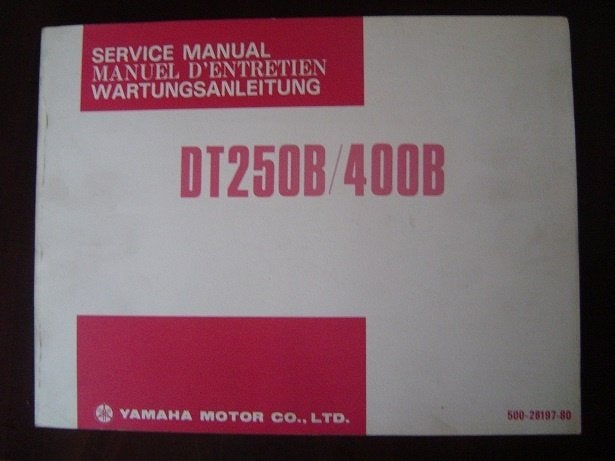 Yamaha DT250 B DT400B 1974 motorcycle service manual DT 400, Motoren, Ophalen of Verzenden, Yamaha