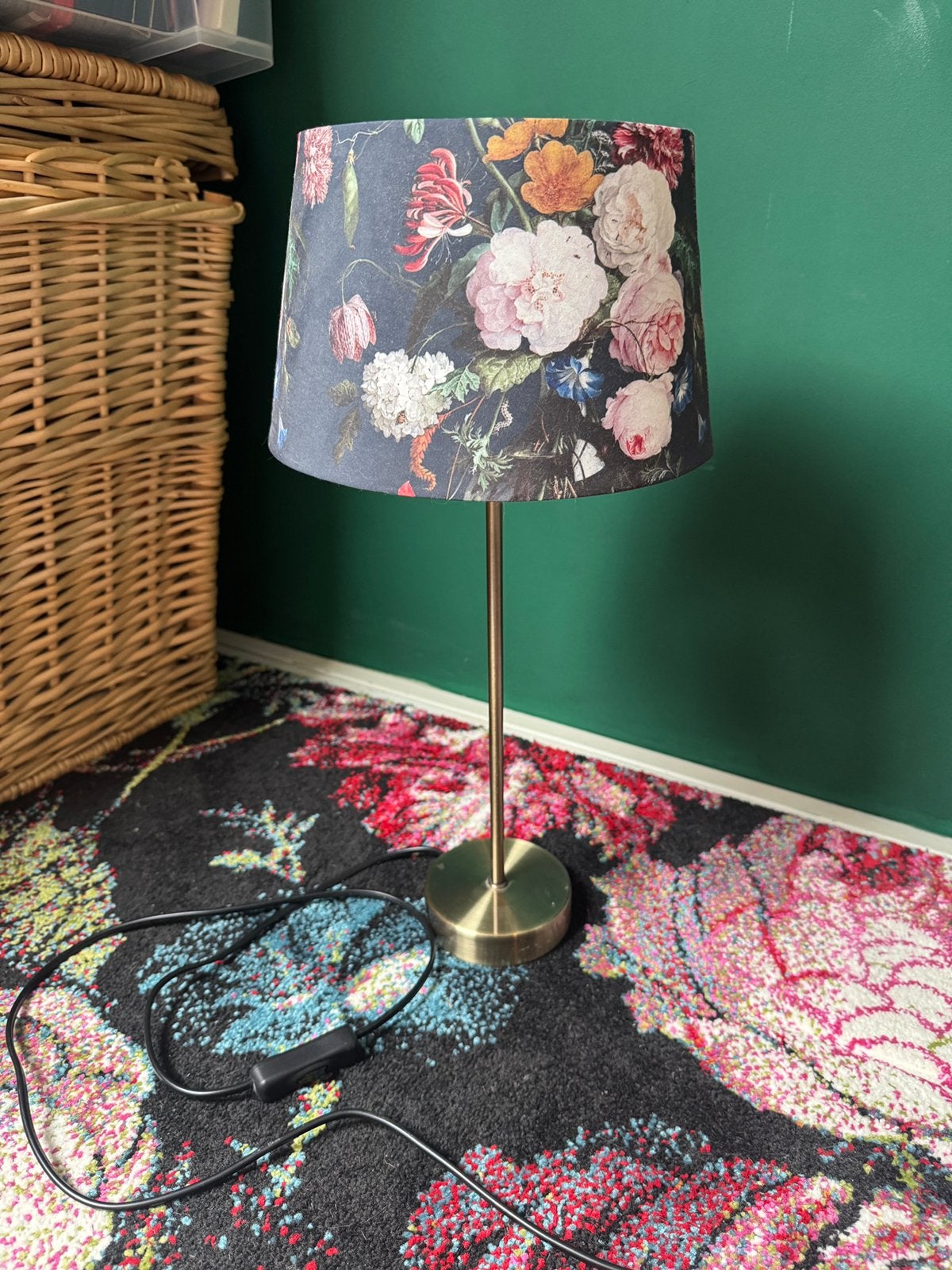 Xenos tafel lamp met bloemen patroon, Huis en Inrichting, Lampen | Tafellampen, Zo goed als nieuw, Minder dan 50 cm, Kunststof