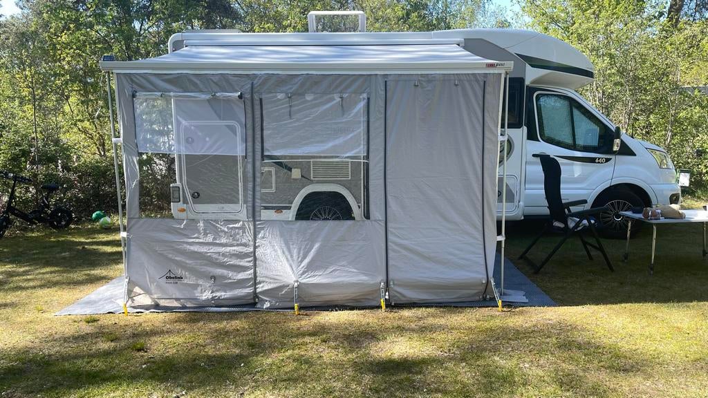 Obelink Queen voorwand - 330 cm + gordijnset., Caravans en Kamperen, Ophalen of Verzenden, Zo goed als nieuw