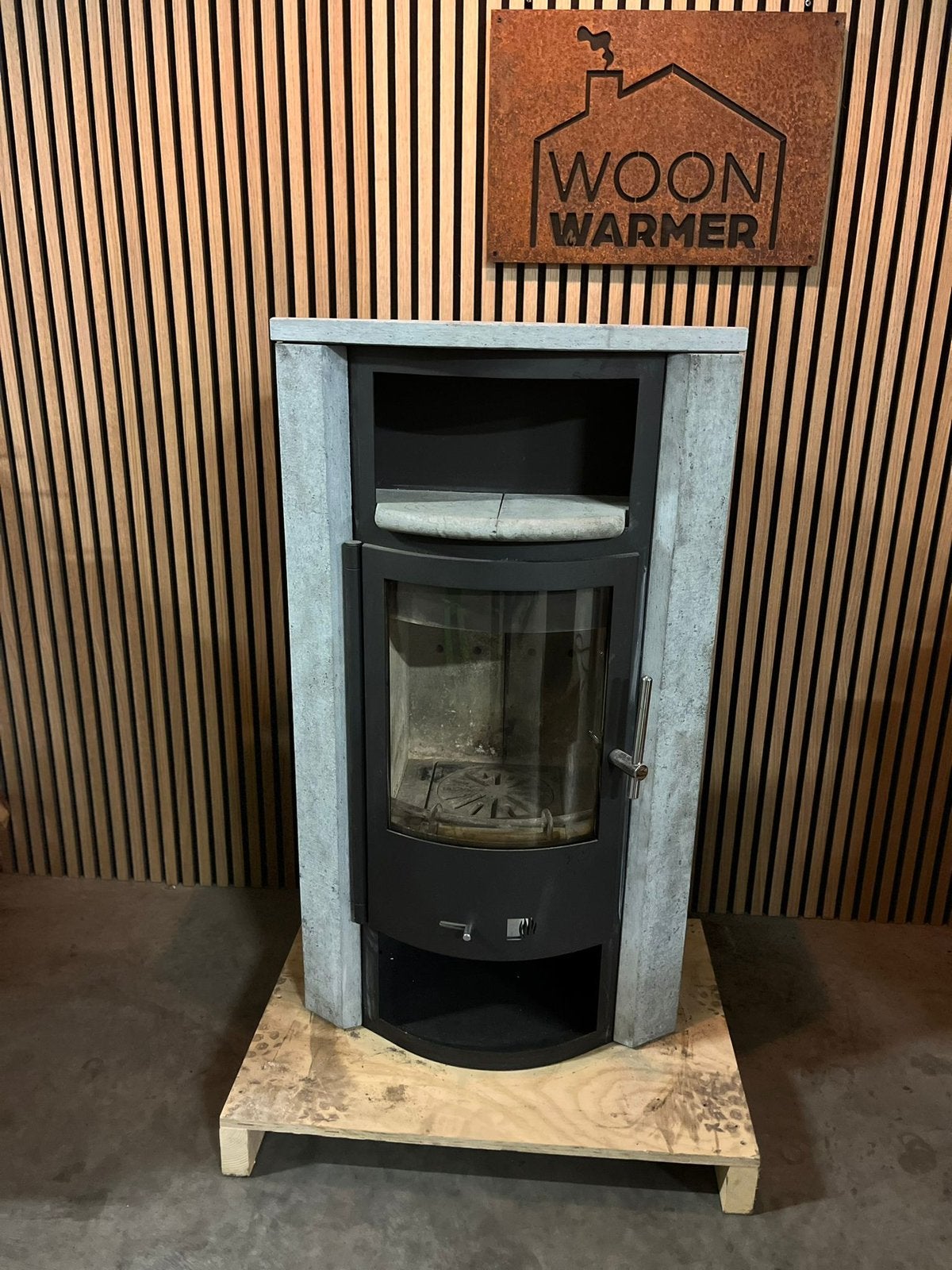 24239 Speksteenkachel Drooff 6kw, Ophalen, Info@woonwarmer.nl, Gebruikt, Houtkachel