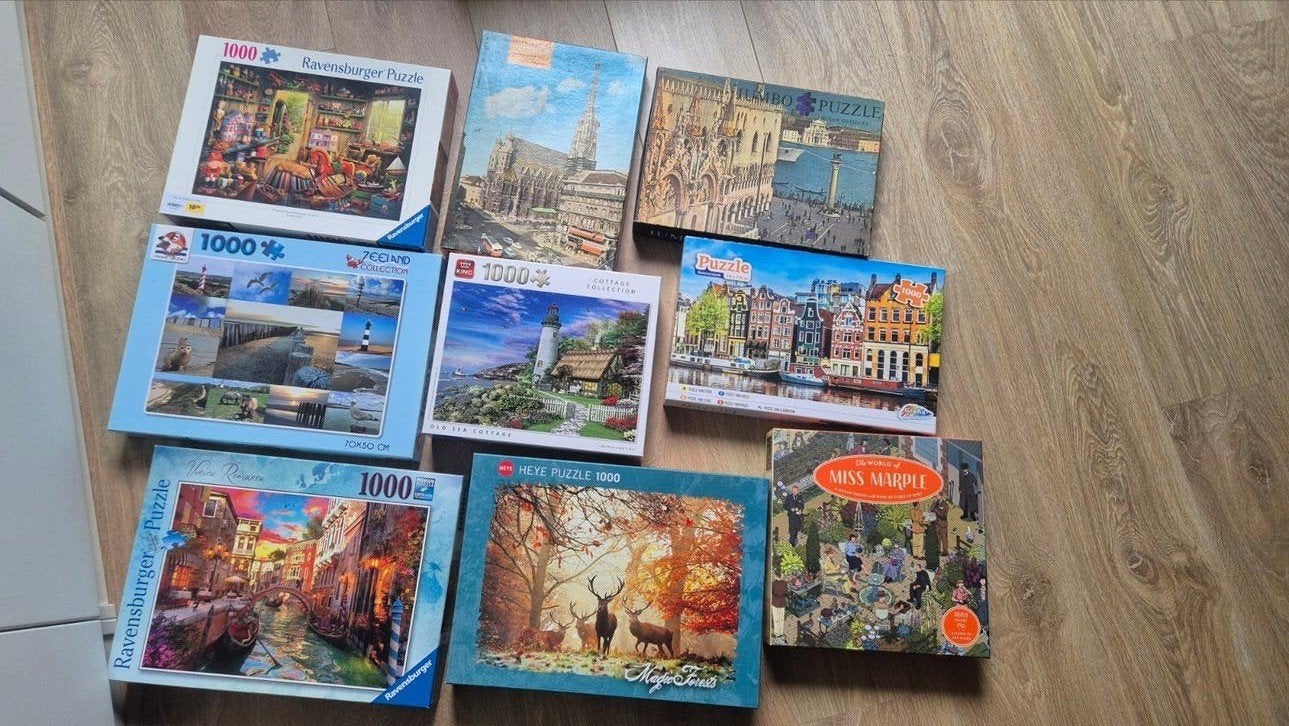 Legpuzzel, 1000 en 520 stukjes, Ophalen of Verzenden, 500 t/m 1500 stukjes, Zo goed als nieuw