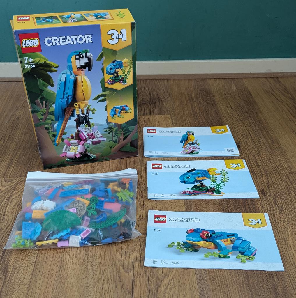 Lego Creator 3in1 Blauwe papegaai 31136, Ophalen, Compleet, Lego, Zo goed als nieuw