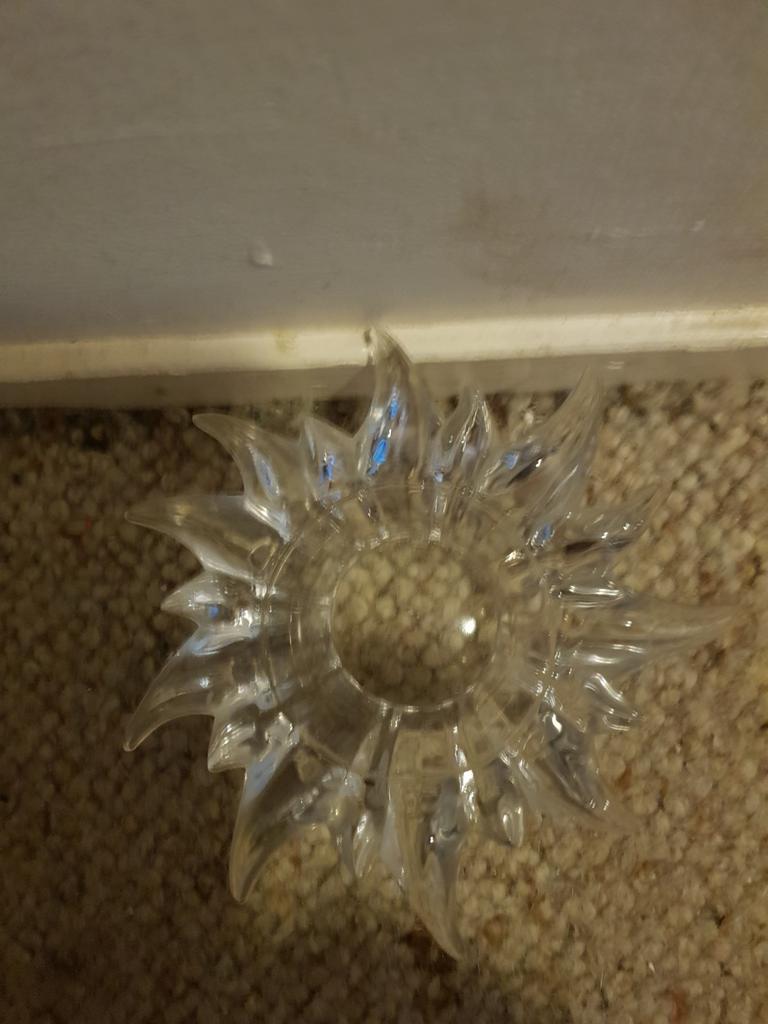 Glazen waxinelichthouder zon., Verzamelen, Swarovski, Ophalen, Sieraad of Horloge