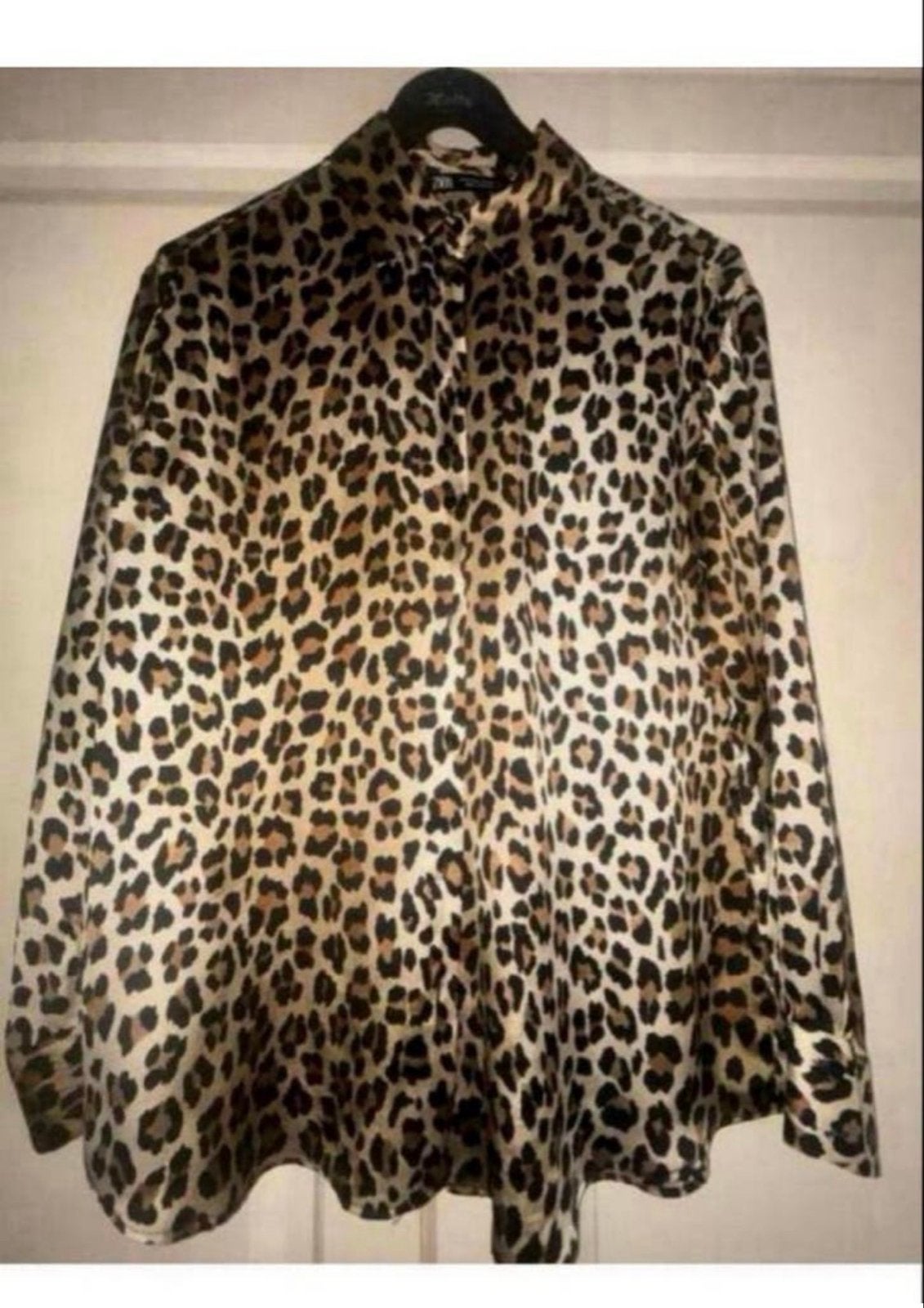 Zara satijnen blouse met luipaardprint, maat M, Ophalen of Verzenden, Zo goed als nieuw, Maat 38/40 (M), Meerkleurig