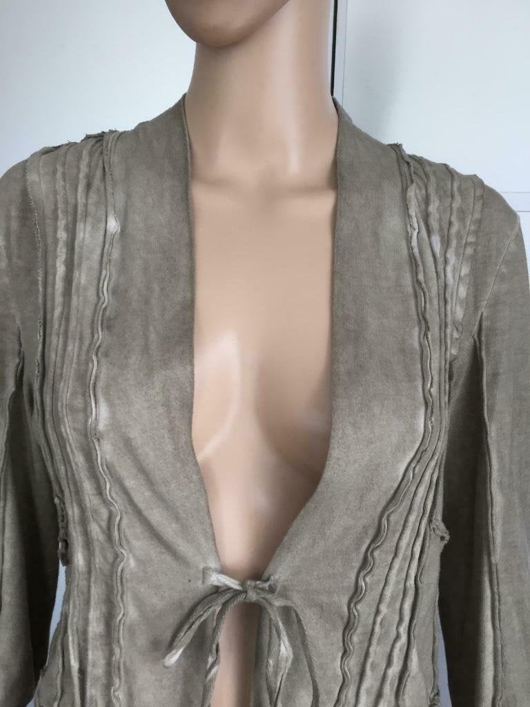 F44 Poools: maat 36/38=S/M vest beige/groen katoen, Kleding | Dames, Truien en Vesten, Beige, Ophalen of Verzenden, Zo goed als nieuw