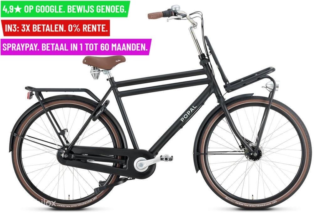 +Popal Daily Dutch Prestige 28"/61/Mat zwart/7ver - Garantie, Fietsen en Brommers, Overige merken, 9713 Bv Groningen, Nieuw, Popal