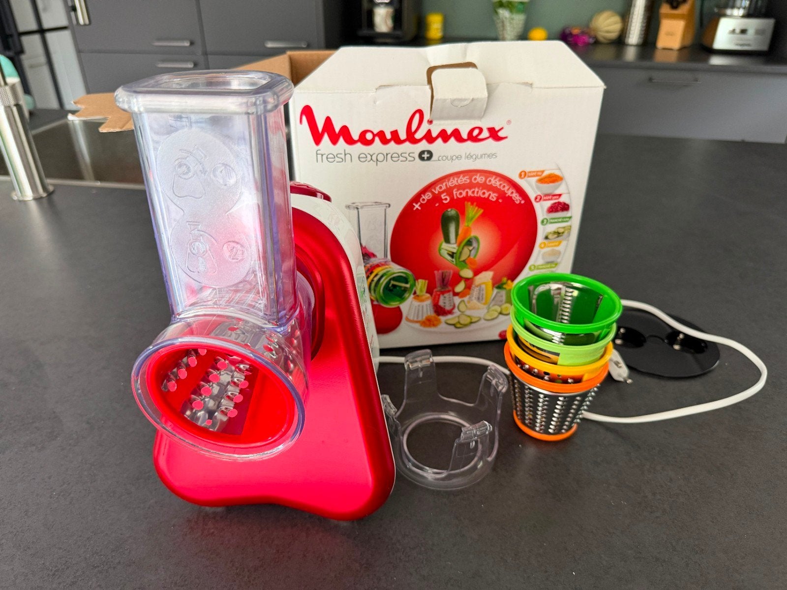 Moulinex Fresh Express+, supersnel snijden en raspen, Ophalen of Verzenden, Zo goed als nieuw