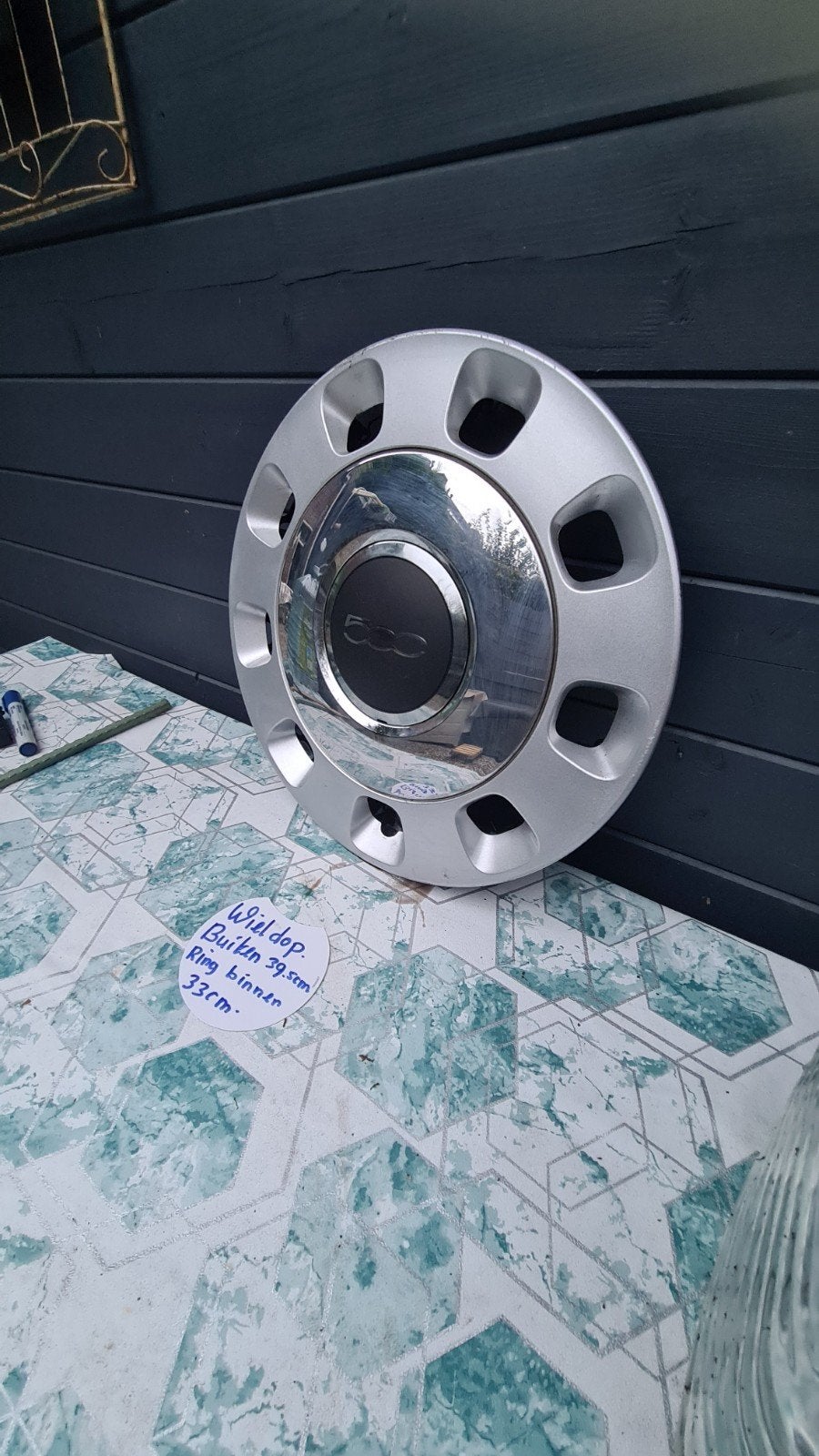 Wieldop Fiat 500 - Buiten 39.5cm, Binnen 33cm, Ophalen of Verzenden, Gebruikt
