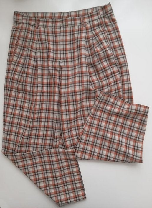 Oranje zwart beige geruite wijde vintage broek, maat 40/42, Kleding | Dames, Verzenden, Oranje, Gedragen, Angelschoice@gmail.com