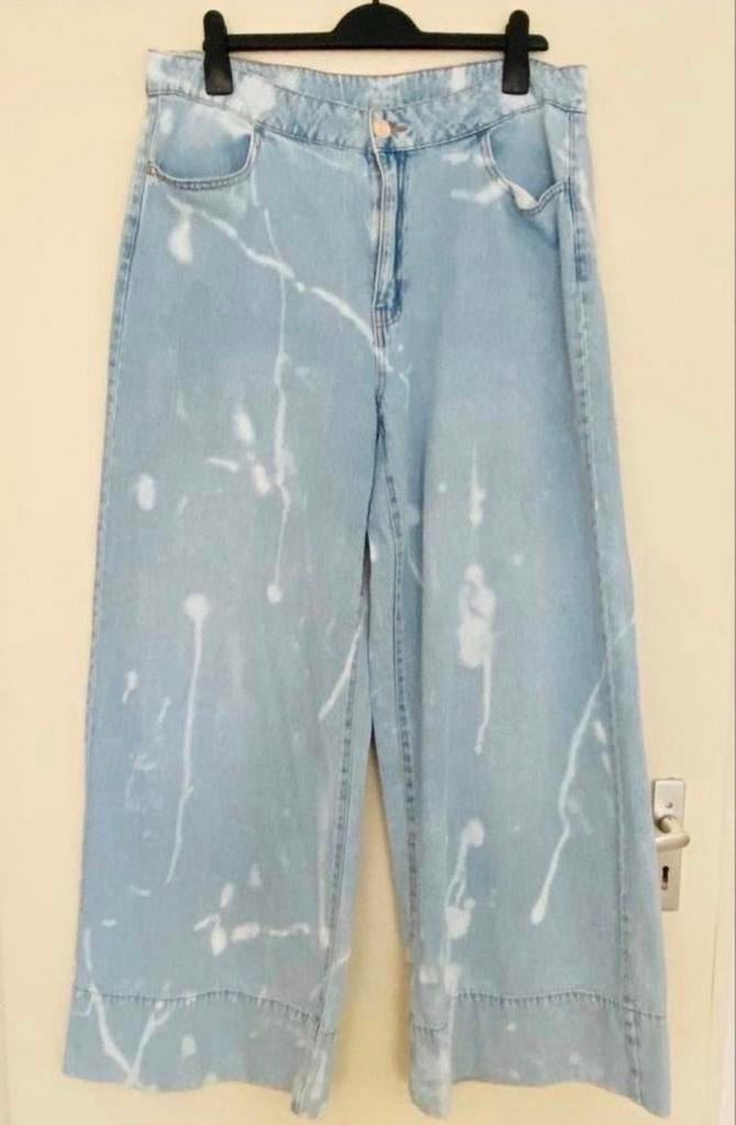 Kiabi Wide Leg jeans - Maat 46/34L, Ophalen of Verzenden, Zo goed als nieuw, Blauw, W33 - W36 (confectie 42/44)