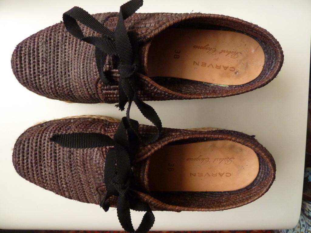 Robert Clergerie iconic geweven schoenen, raffia/bast, mt.38, Kleding | Dames, Schoenen, Bruin, Zo goed als nieuw, Espadrilles of Moccasins