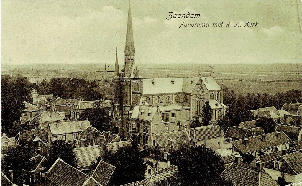 Zaandam, panorama, Verzenden, 1920 tot 1940, Gelopen, Noord-Holland