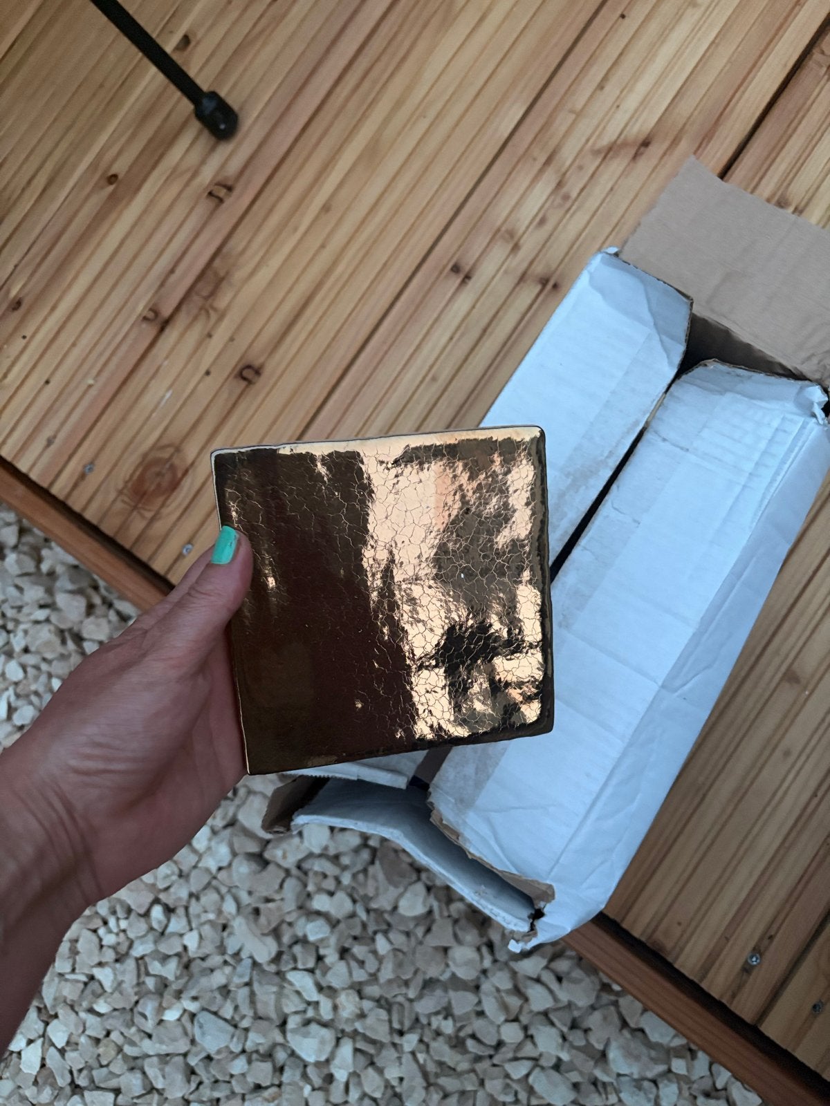 Vt wonen gouden wandtegels (ca. 70 stuks), Doe-het-zelf en Verbouw, Tegels, Nieuw, Wandtegels, Keramiek, Minder dan 20 cm, Minder dan 5 m²