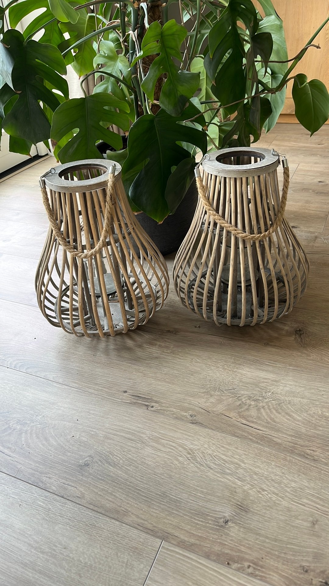 lantaarn, Ophalen, Natuurlijk materiaal, Zo goed als nieuw, 40 cm