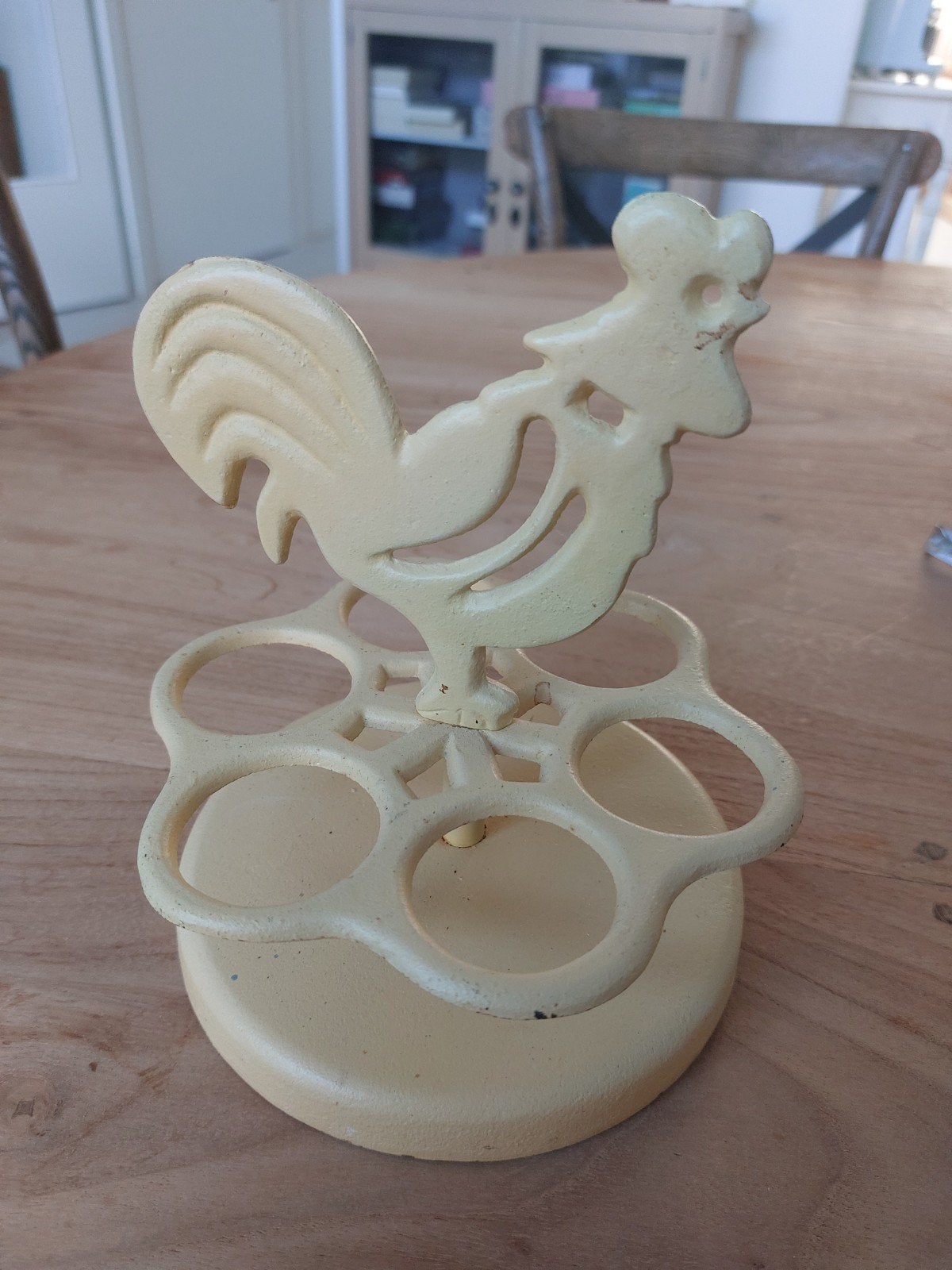 Nostalgisch gietijzeren eierrekje voor 6 eieren, Antiek en Kunst, Ophalen of Verzenden