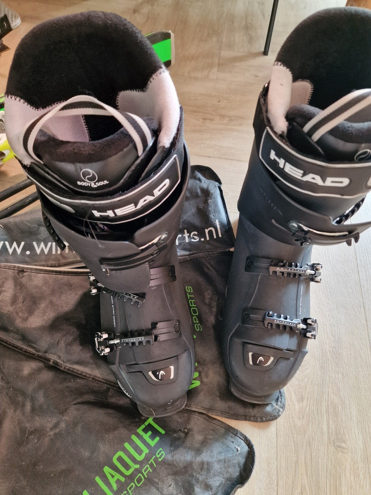 Head Supershape ski set met Leki stokken en Head skischoenen, Ophalen, 160 tot 180 cm, Zo goed als nieuw, Skiën