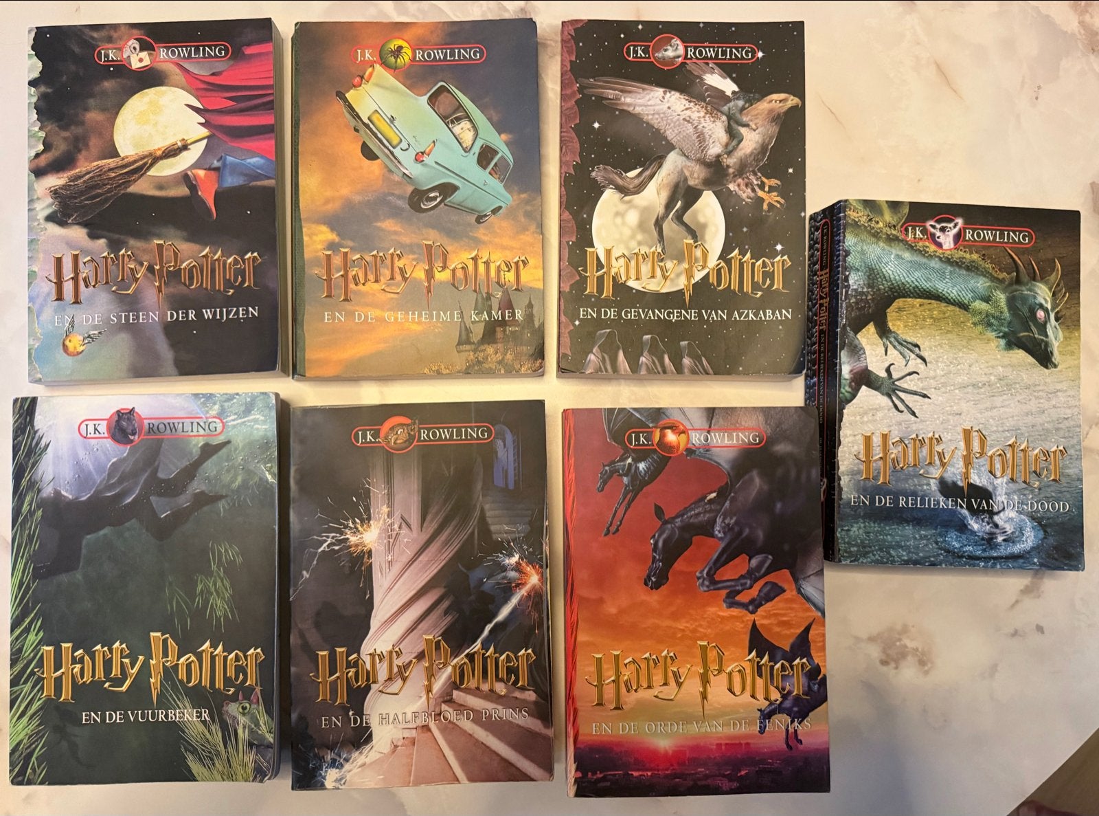 Harry Potter boekenreeks deel 1 t/m 7, Boeken, Ophalen of Verzenden, Gelezen