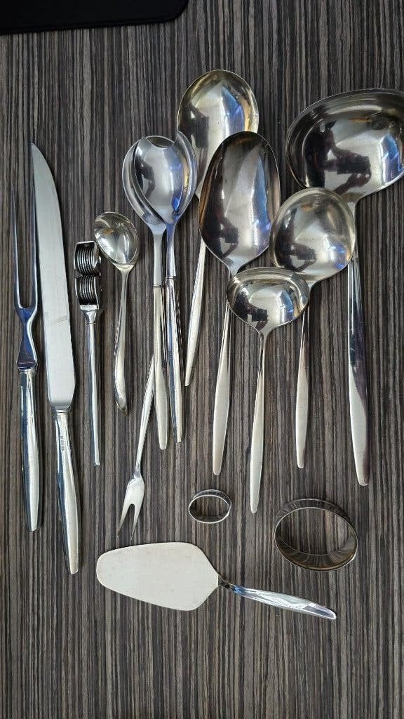 vintage Gero 100 verzilverd bestek, Huis en Inrichting, Keuken | Bestek, Gebruikt, Gero, Bestekset, Ophalen of Verzenden
