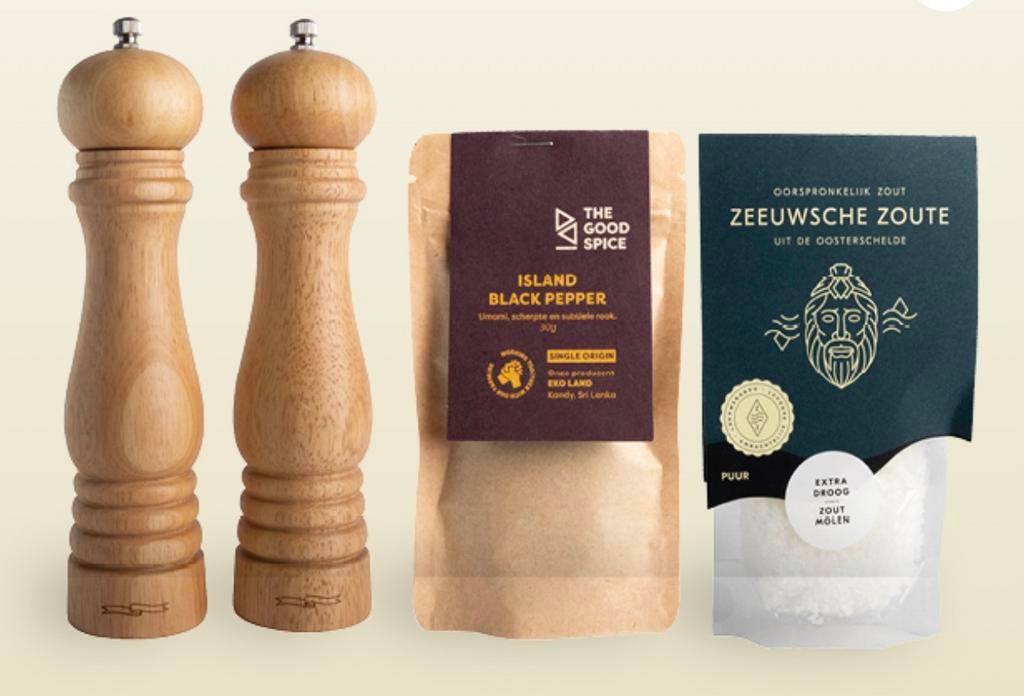 Nieuwe Peper en Zout molen stel - postcodeloterij, Huis en Inrichting, Keuken | Keukenbenodigdheden, Ophalen of Verzenden, Nieuw