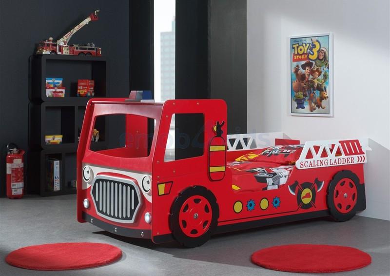 Fire Truck brandweerbed - 90x200 - Rood, Kinderen en Baby's, Kinderkamer | Bedden, Niet ingevuld, Niet ingevuld, Niet ingevuld