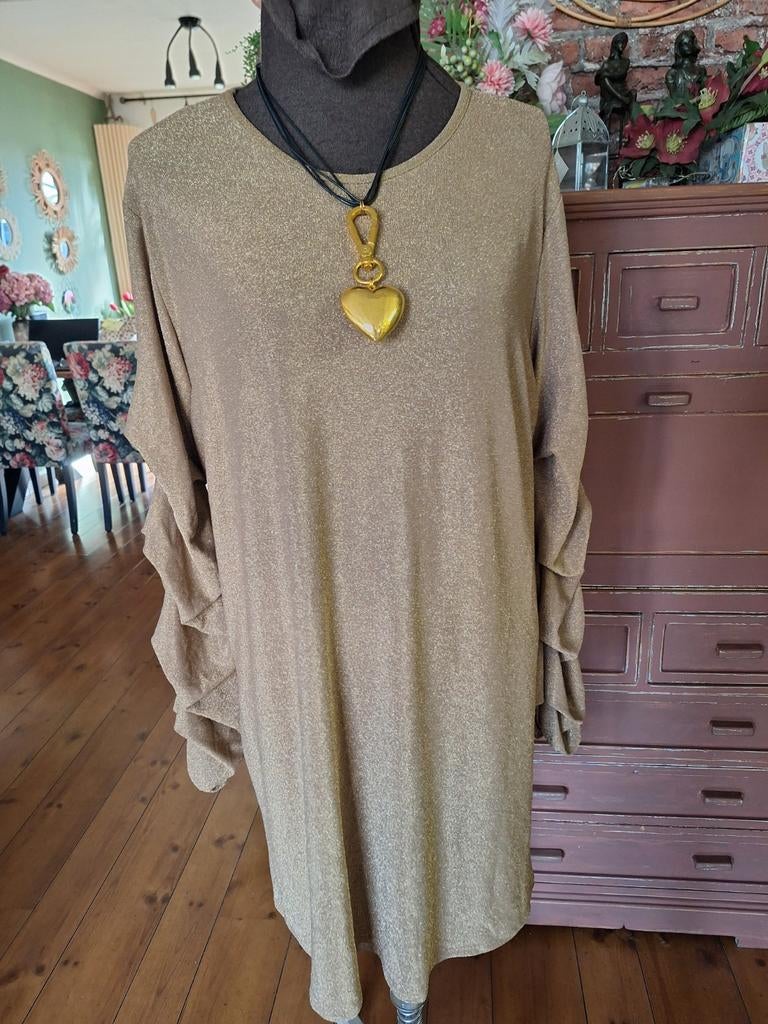 Trui goud stretch l xl xxl, Ophalen of Verzenden, Zo goed als nieuw, Maat 46/48 (XL) of groter, Overige kleuren